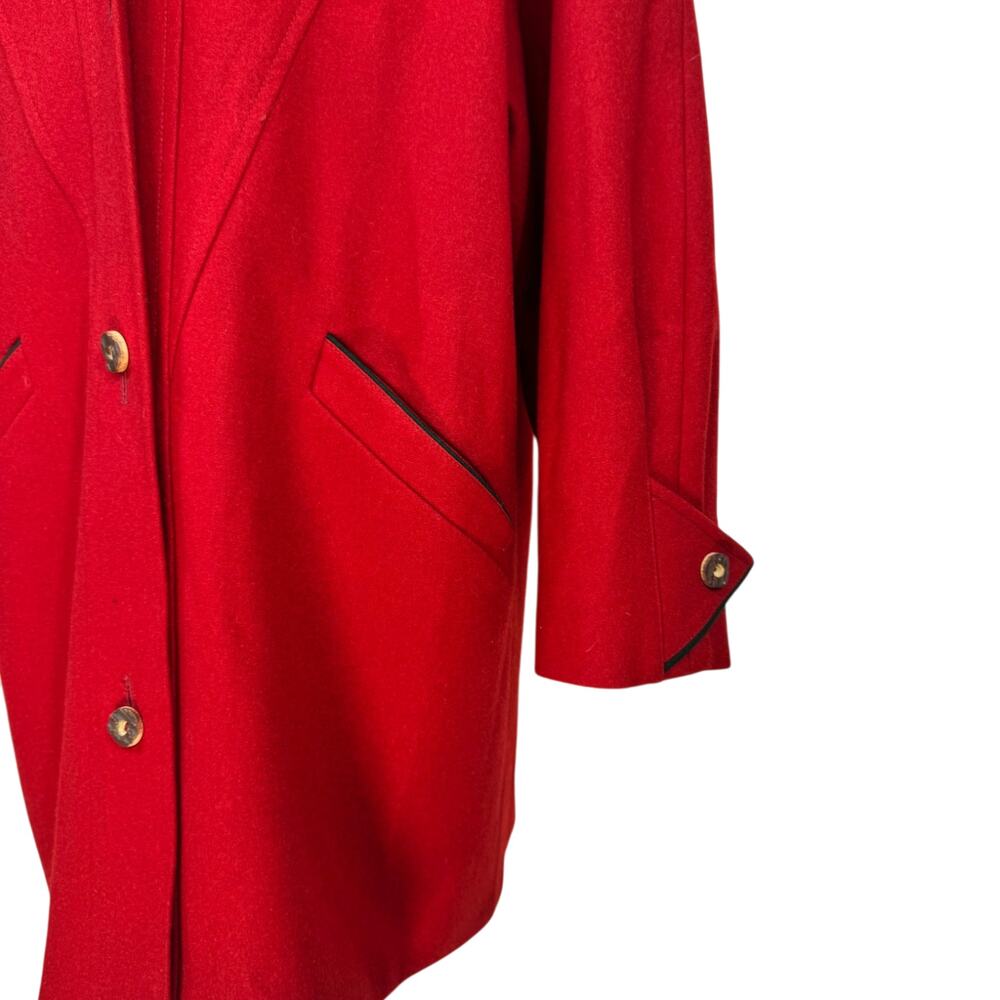 Original VTG Keil Loden München Red Virgin Wool Coat 38 Alpine Bavarian German - Picture 13 of 16
